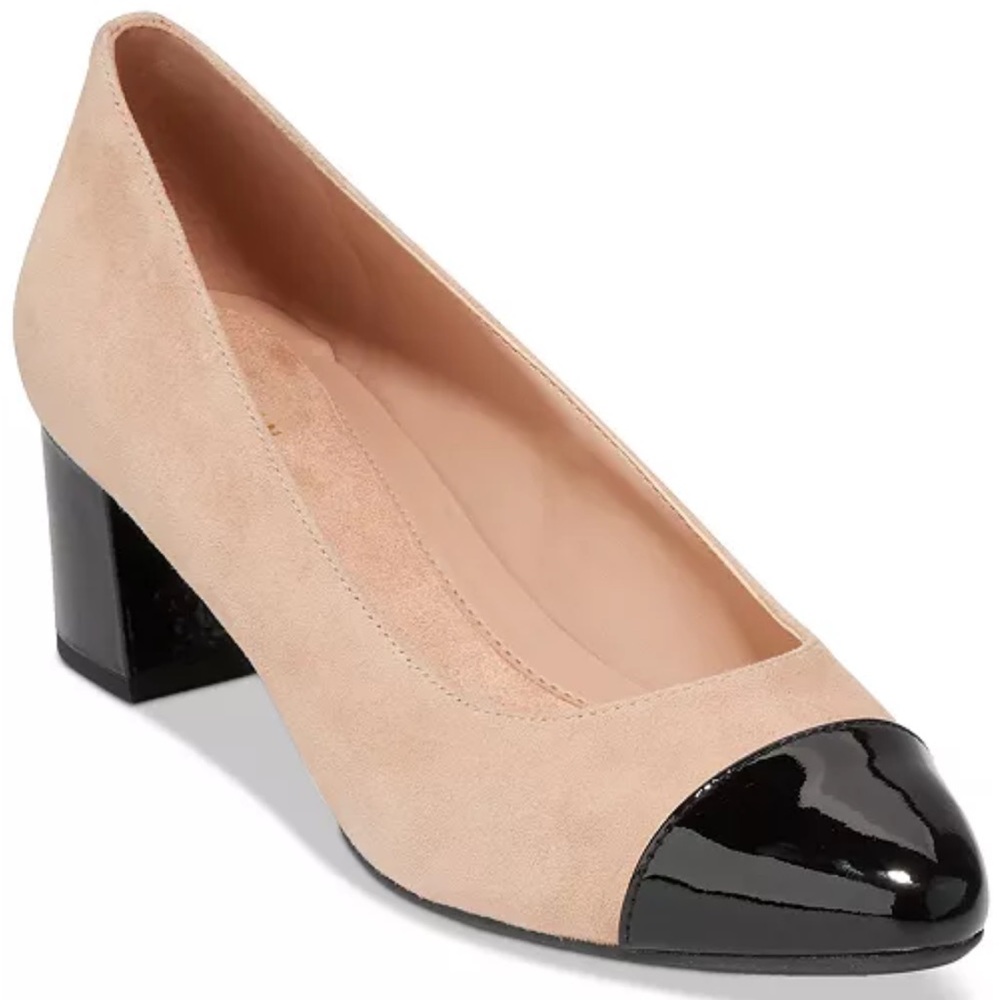 Cole Haan Nude and Black Block Heels